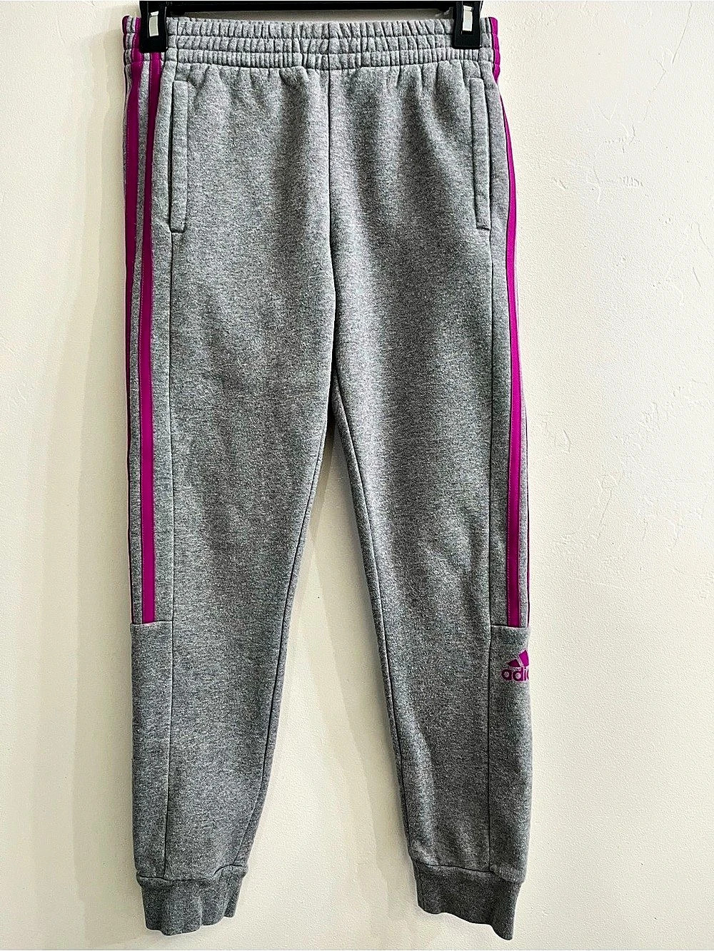 Adidas Gray & Pink Track Pants Size Medium Good